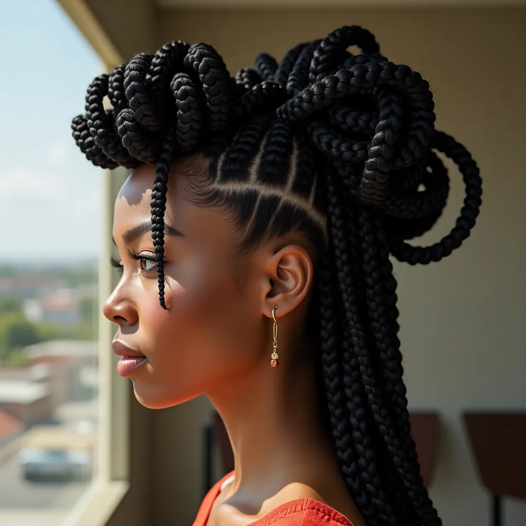 Braided Locs Updo