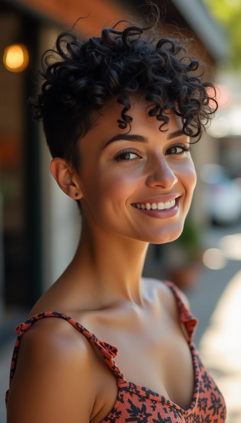 The Curly Pixie Cut