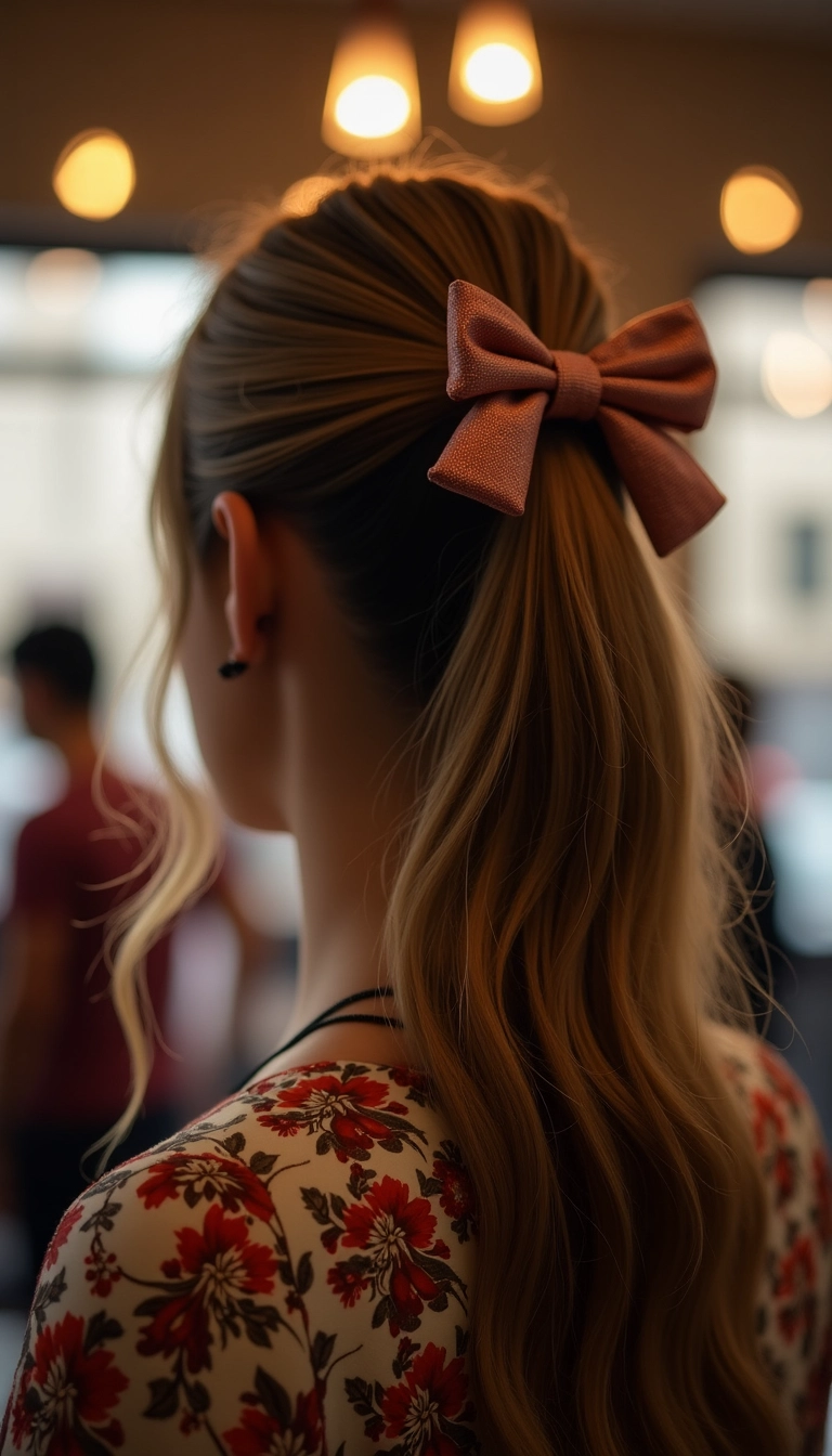 Ribbon Wrapped Ponytail