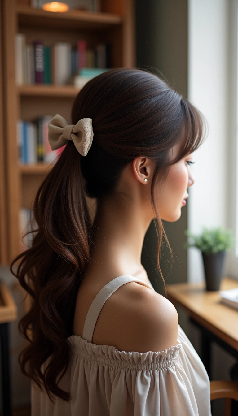 Classic Half-Updo with Bow Clip