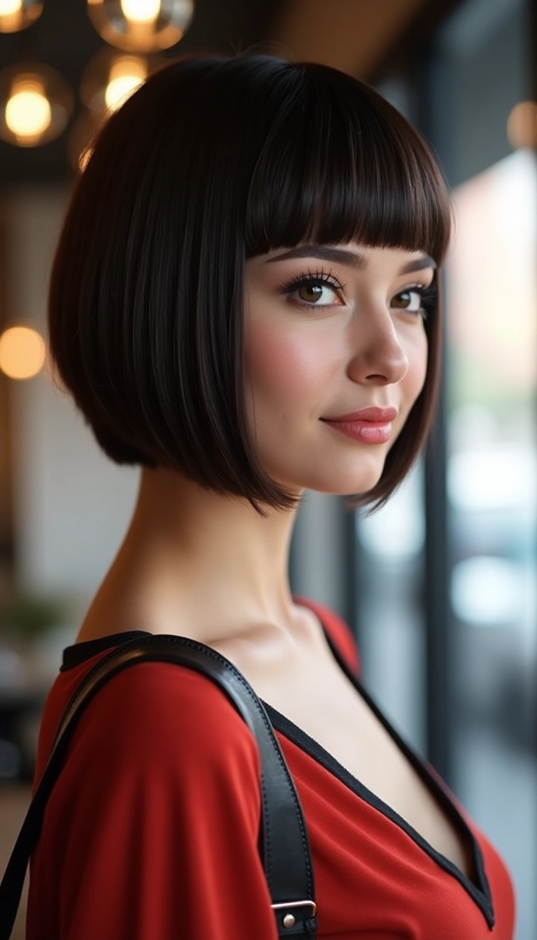 Stacked Bob with Side Bangs