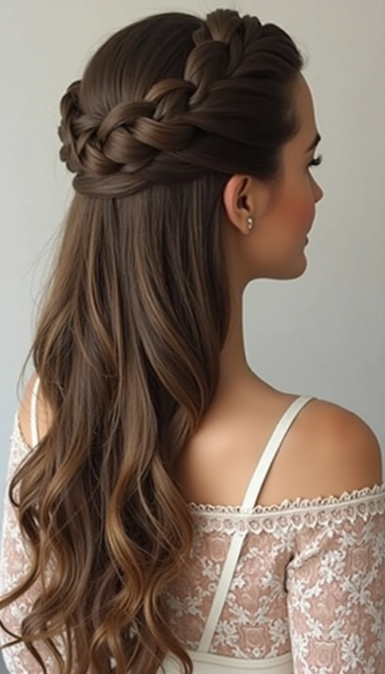 Braided Crown Half Updo