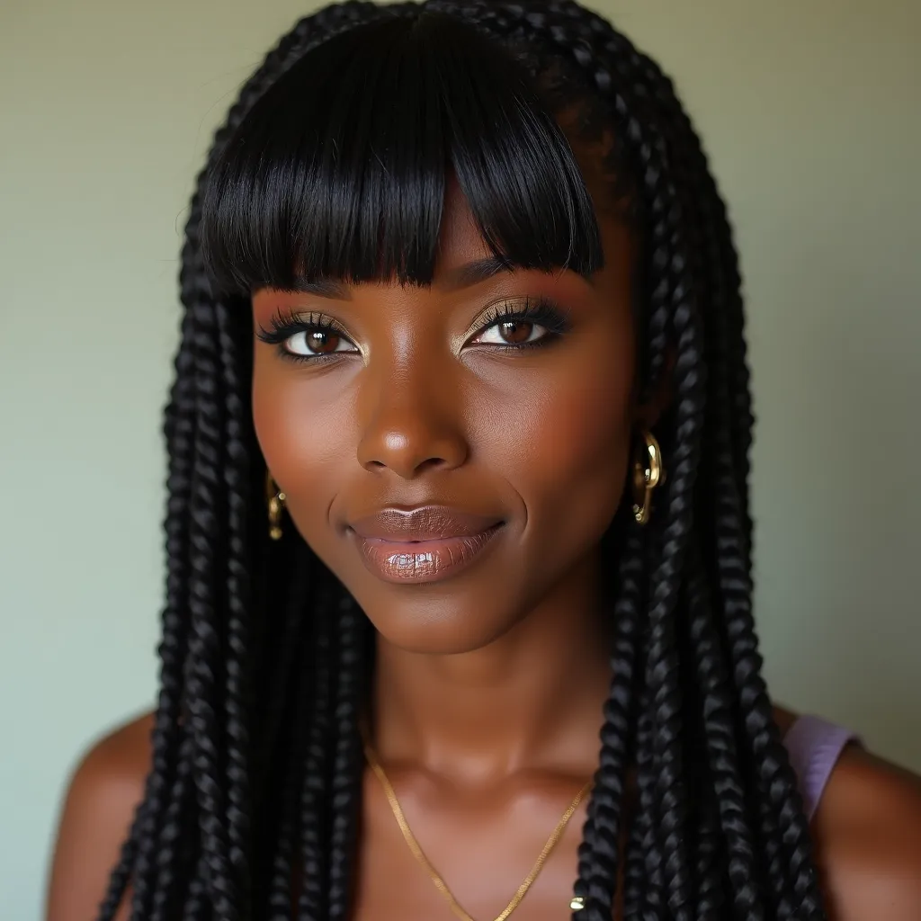 Locs with Side Swept Bangs