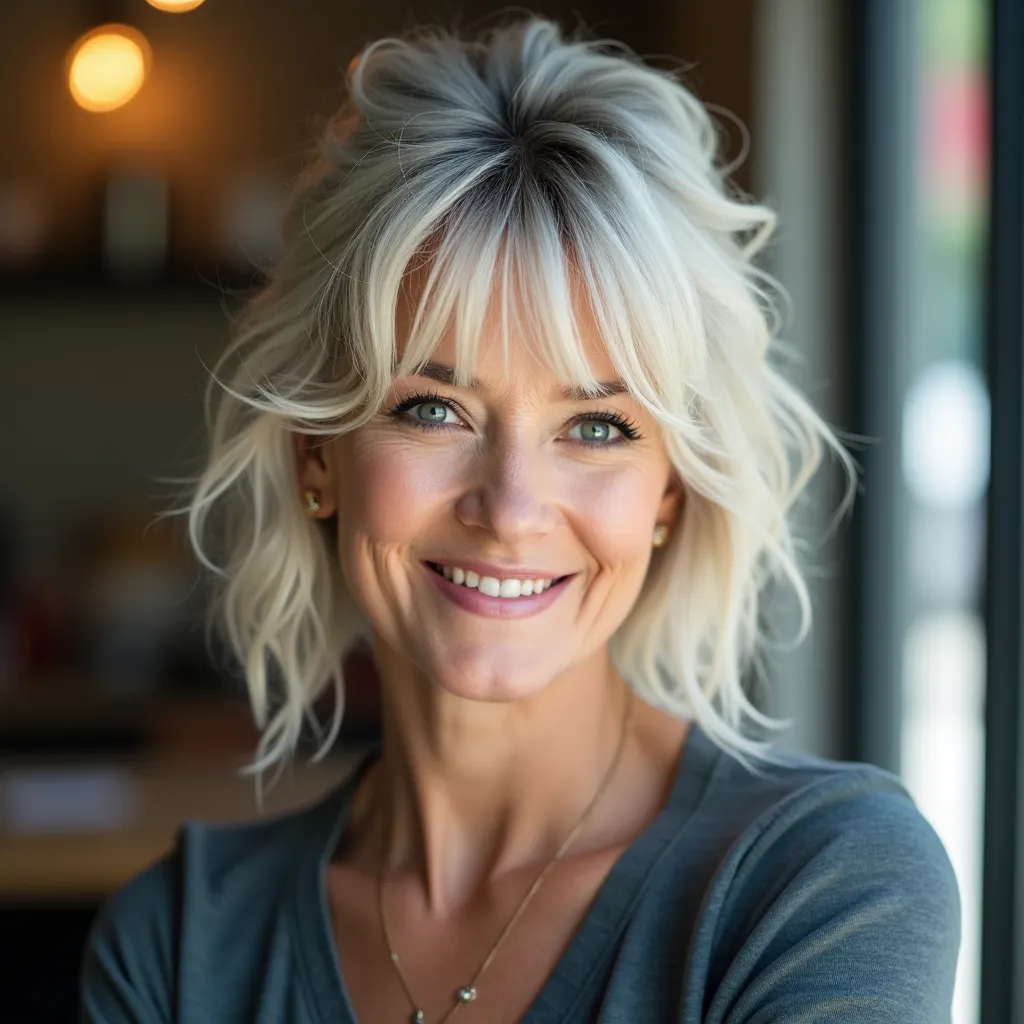 Messy Updo with Bangs