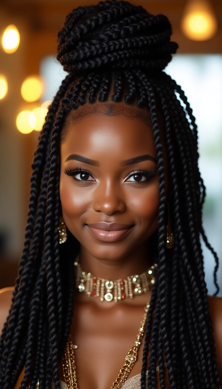 Senegalese Twist Half Up Half Down