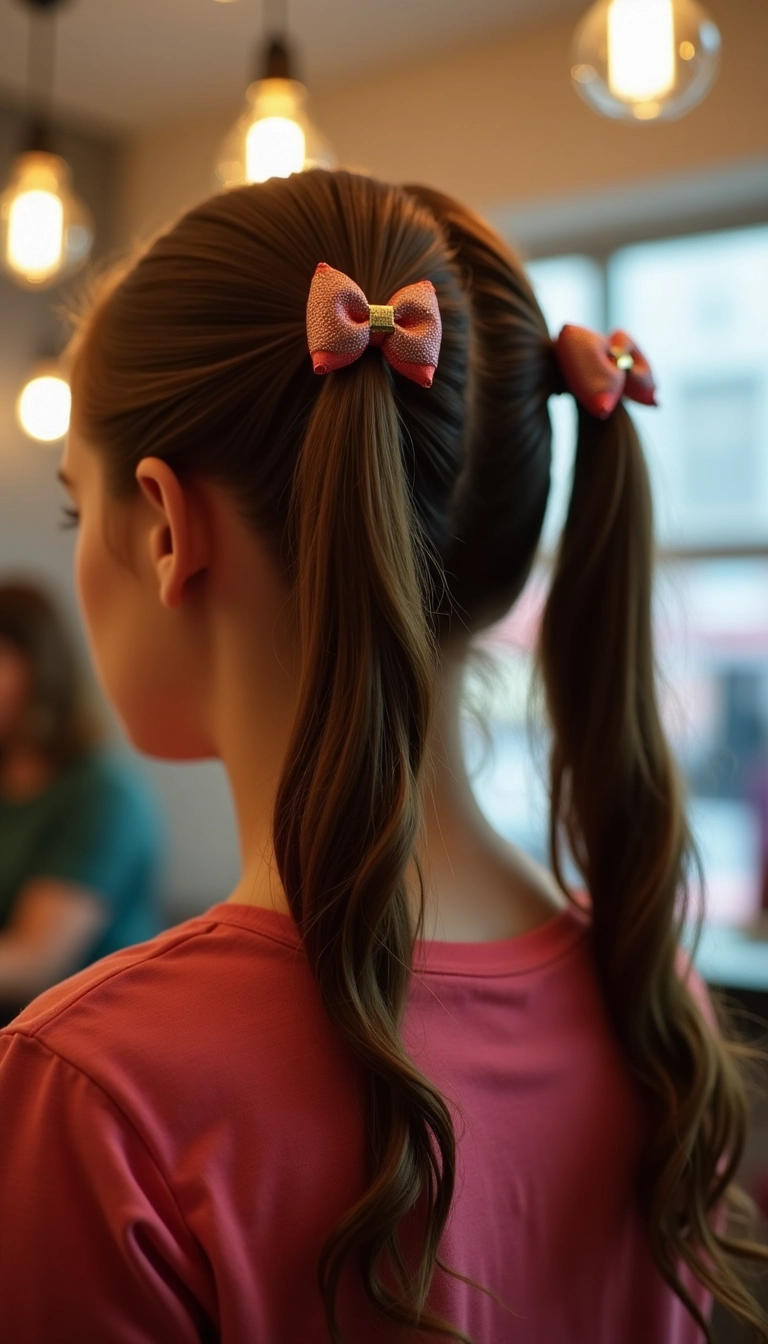 Bow Clip with Pigtails