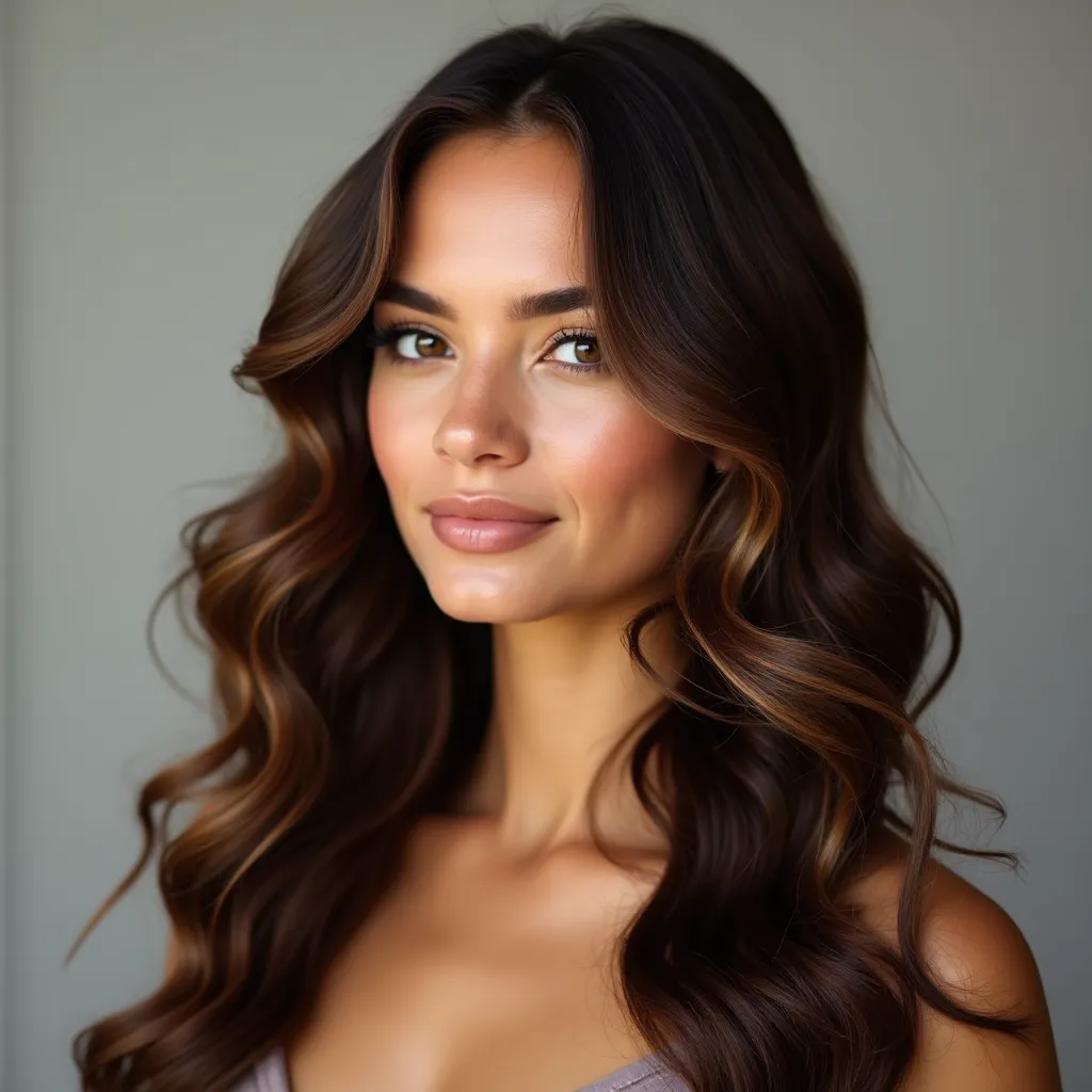 Caramel Highlights with Loose Curls
