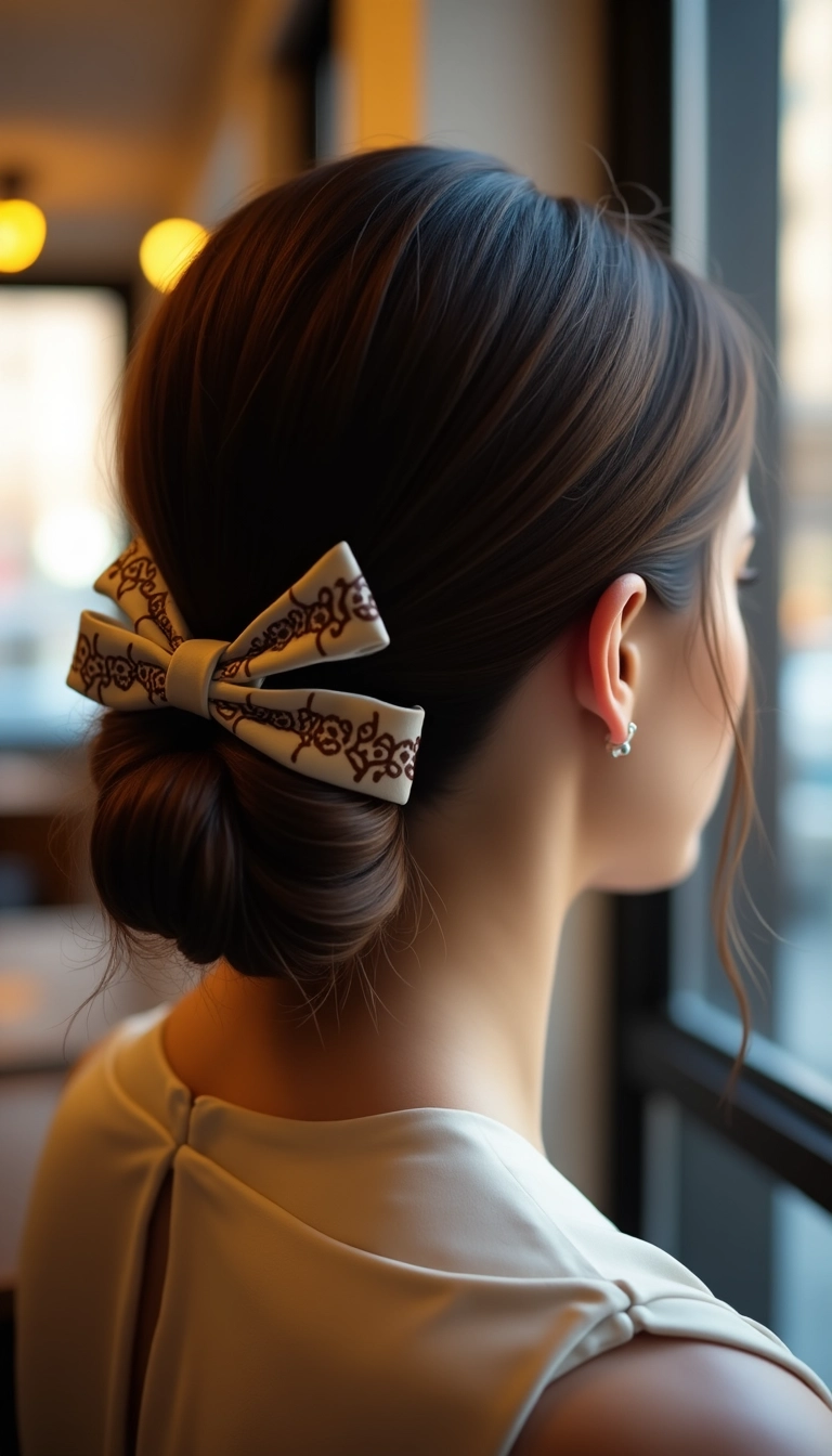 Bow Clip with Low Bun