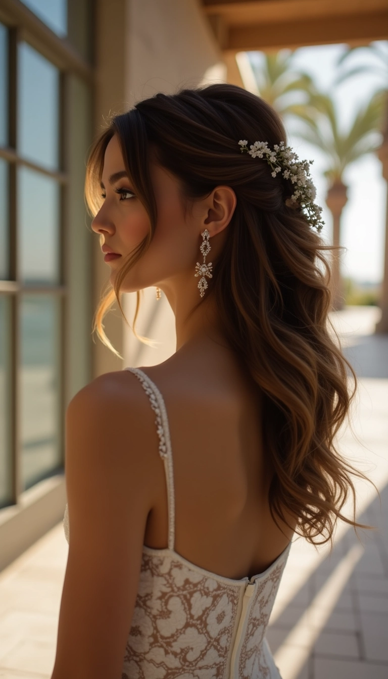 Side-Swept Half Updo