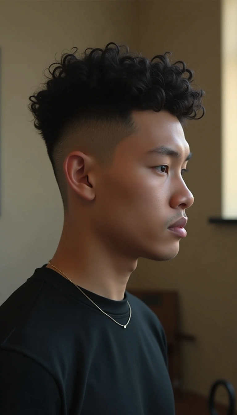 Curly Top Fade