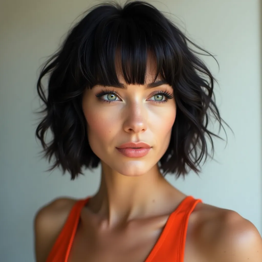 Razor Cut Bob with Bangs