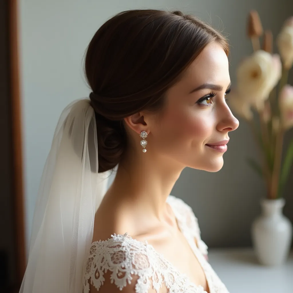 Classic Chignon with Veil