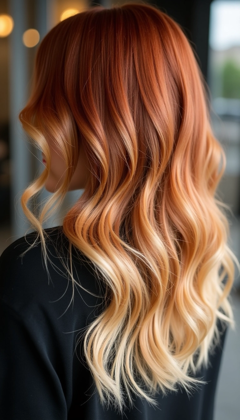 Copper Hair with Blonde Ombre