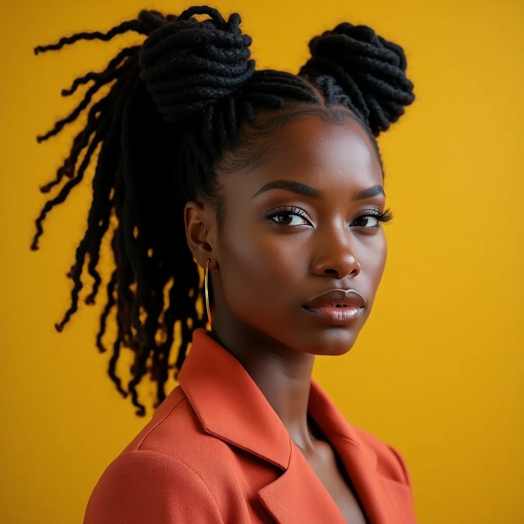 Space Buns with Two Strand Twist Locs