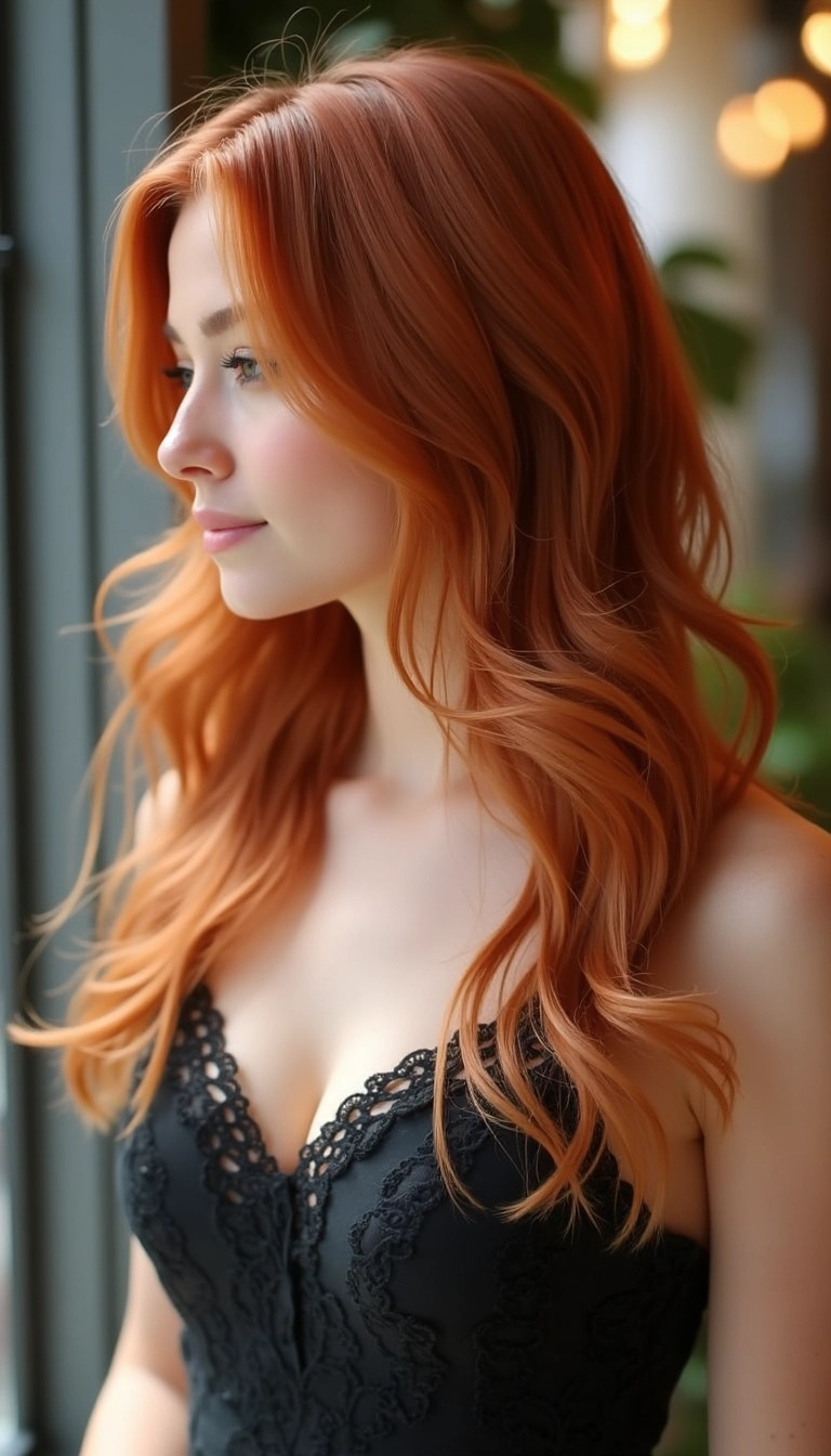 Strawberry Blonde Highlights on Copper Hair