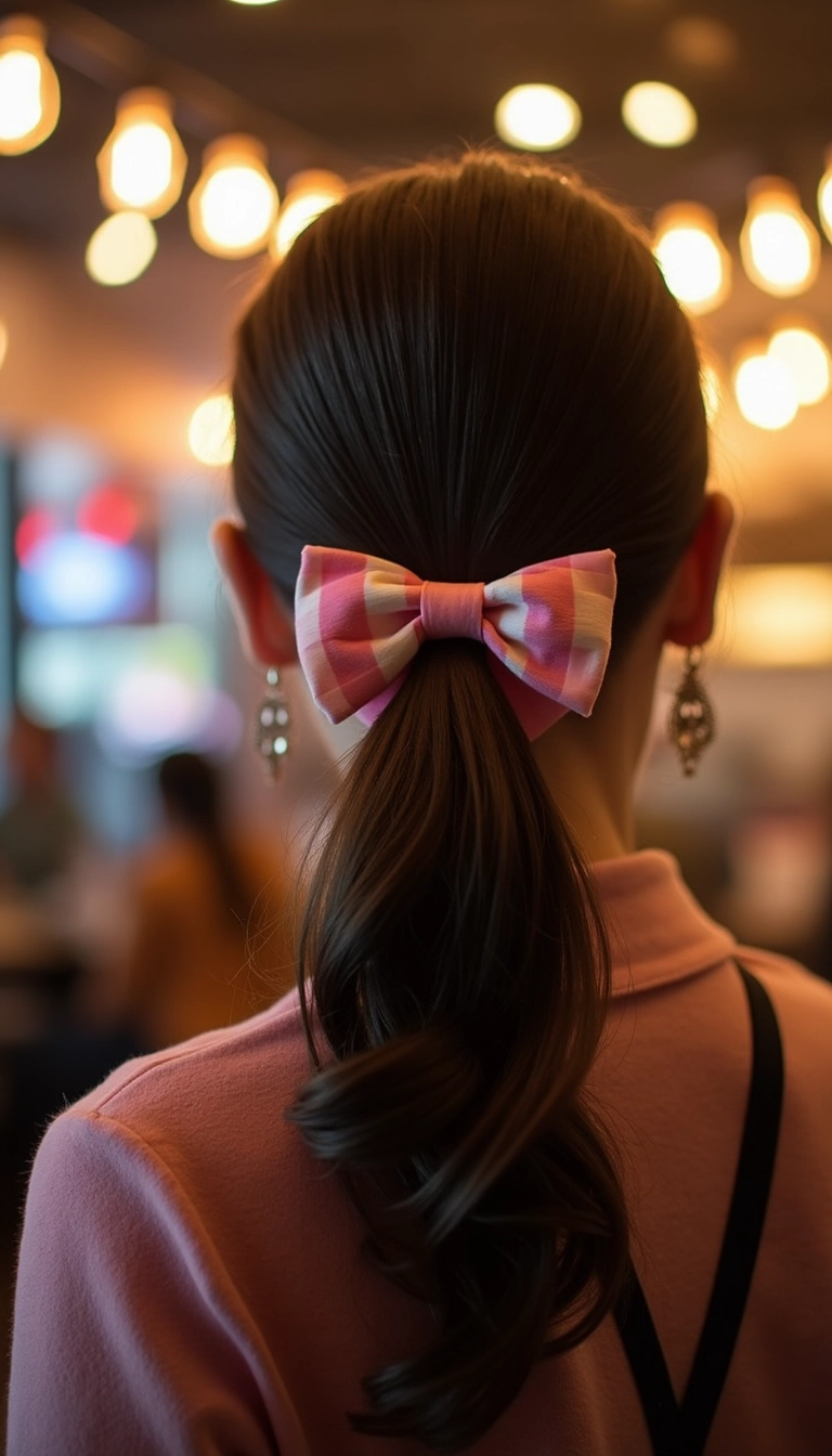 Bow Clip with Side Ponytail