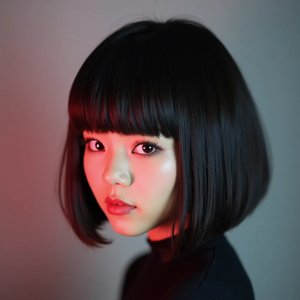 Stacked Bob with Deep Side Bangs