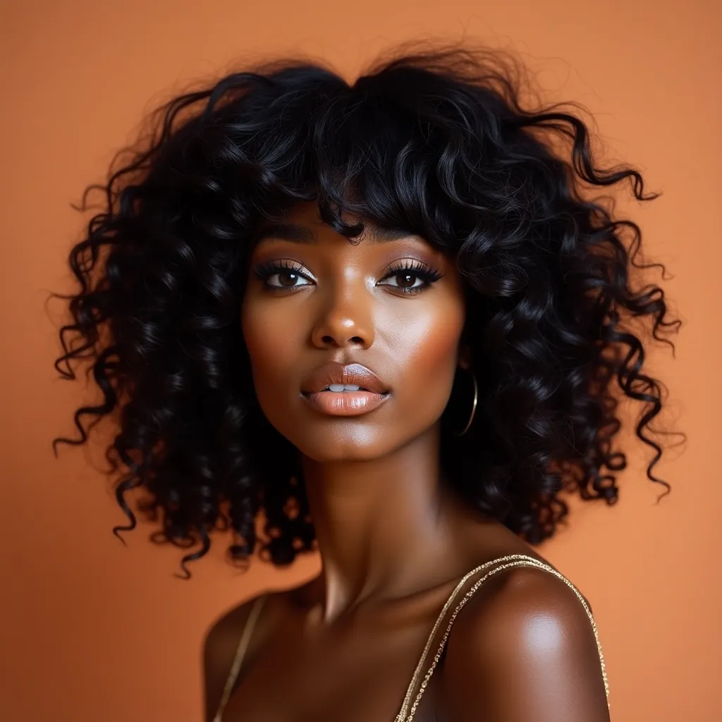 Curly Bob with Side Bangs