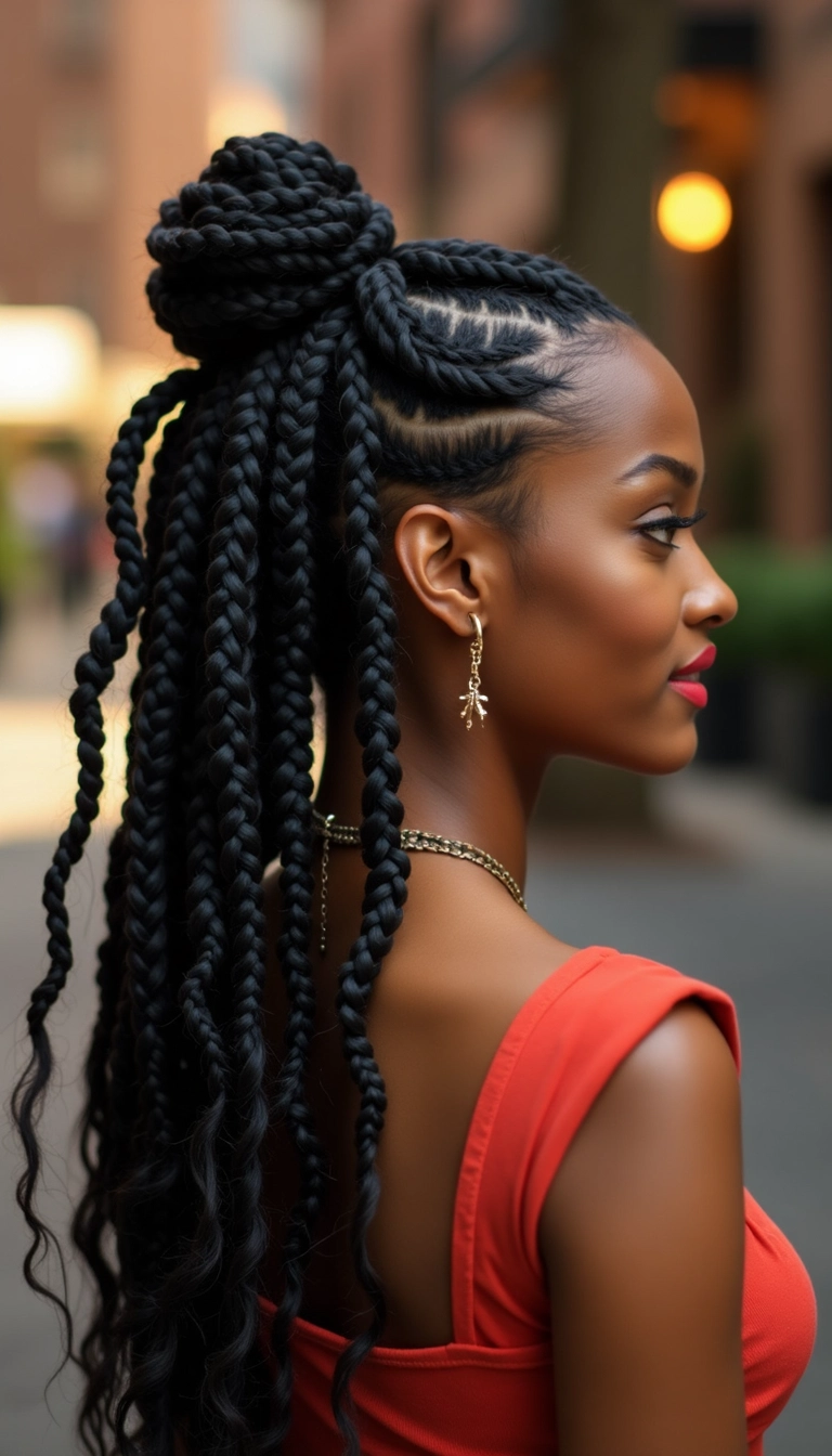 Bow Clip with Box Braids