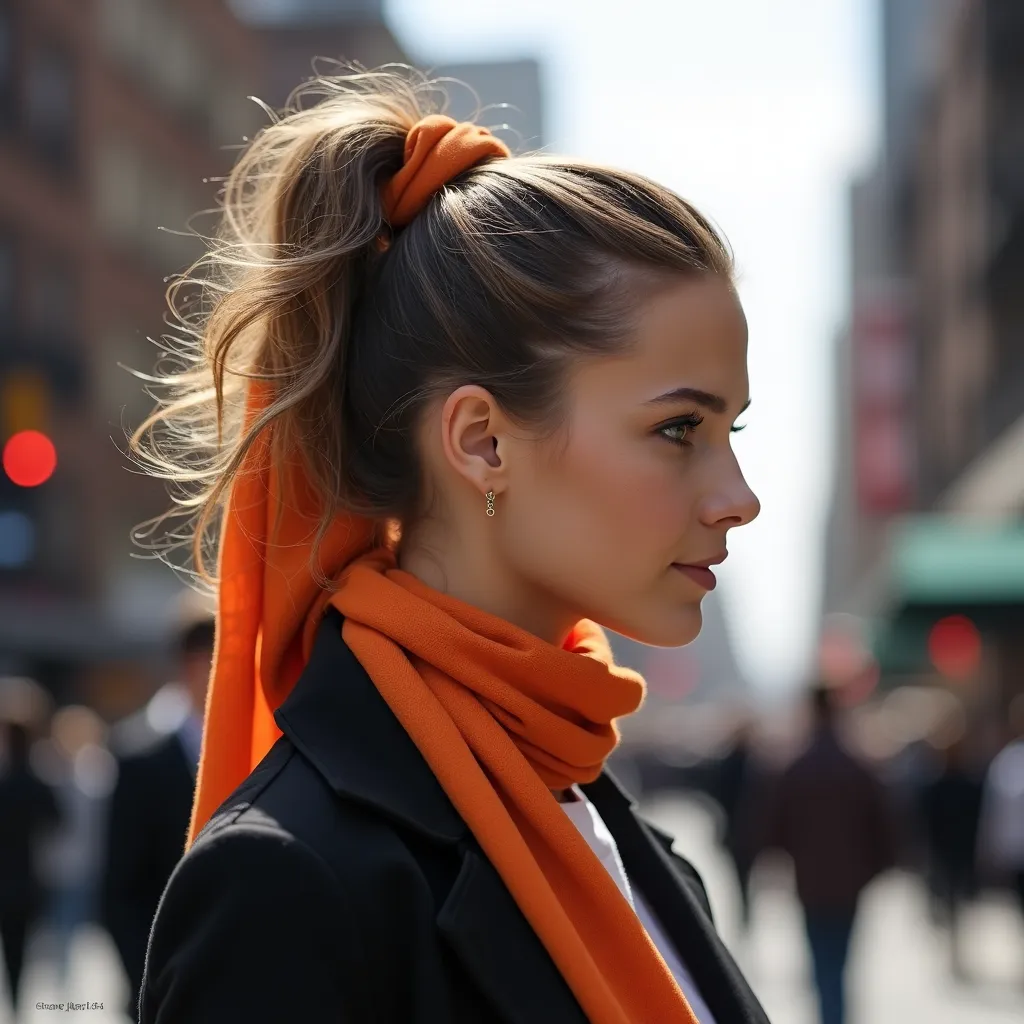 Half-Up Scarf Style