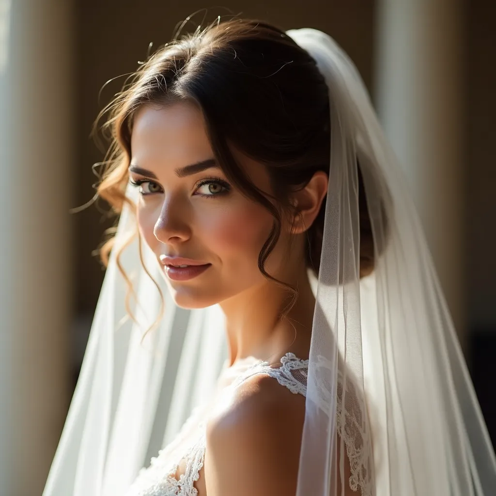 Romantic Curls with Cathedral Veil