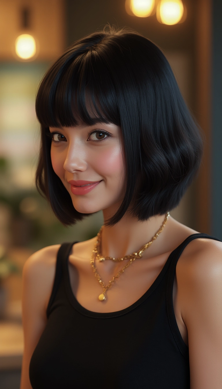 Classic Bob with Straight Bangs