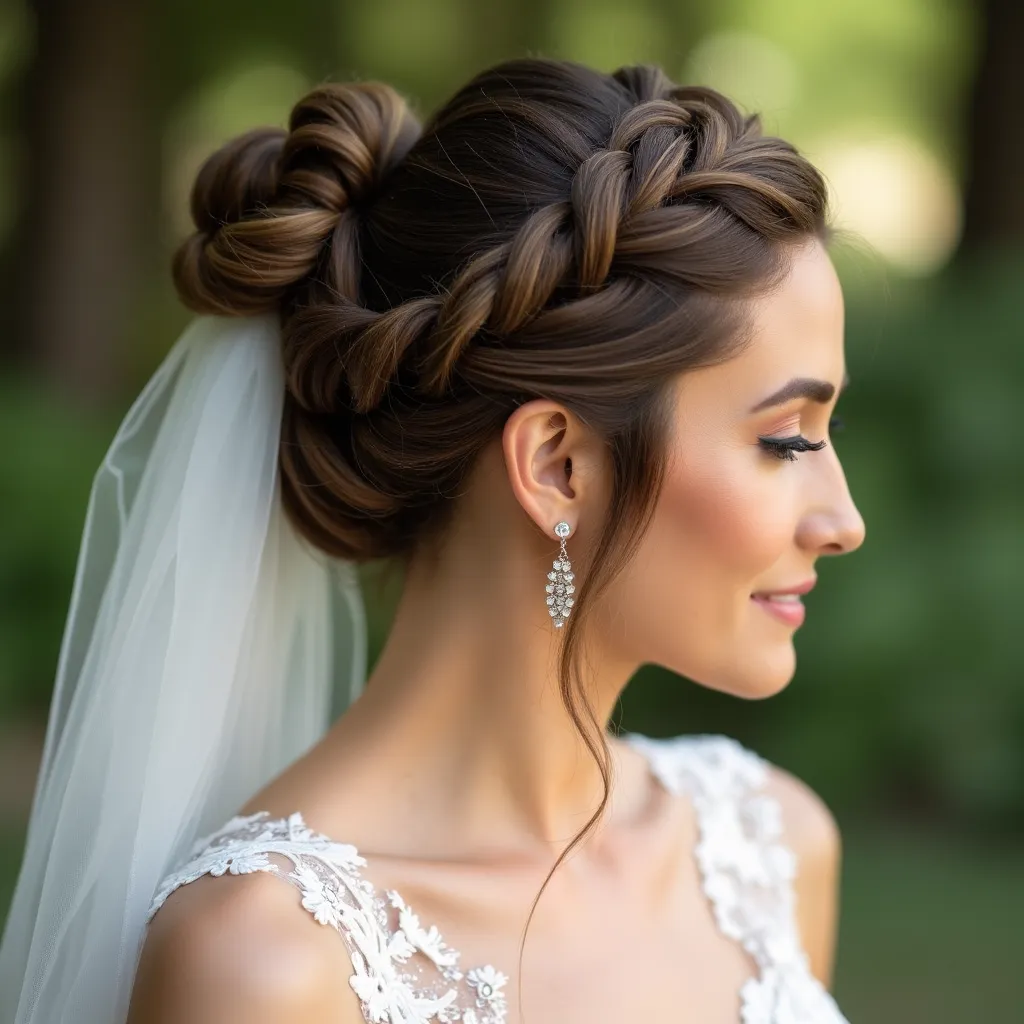 Braided Updo with Veil
