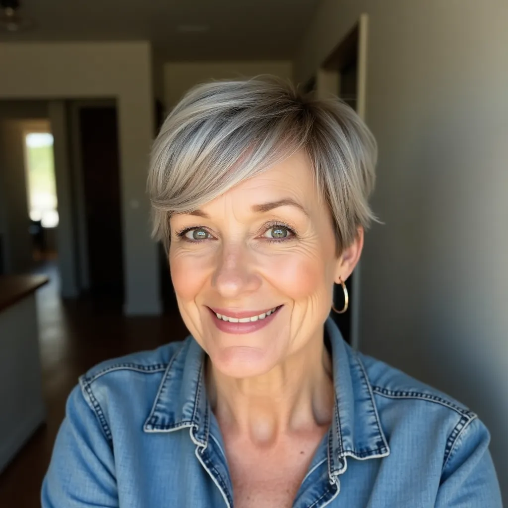 Silver Highlights on Short Hair