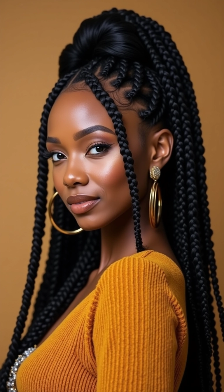Cornrow Half Up Half Down