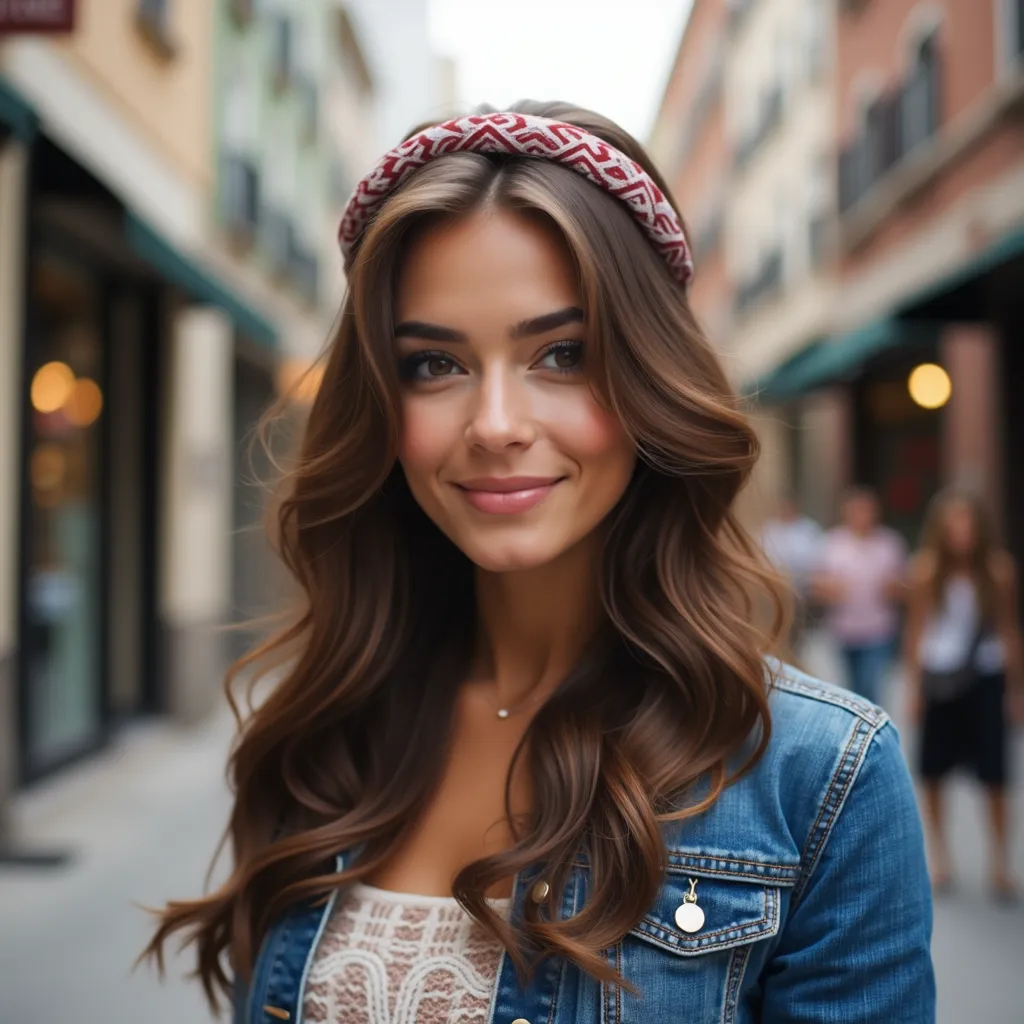 Loose Waves with Ribbon Headband