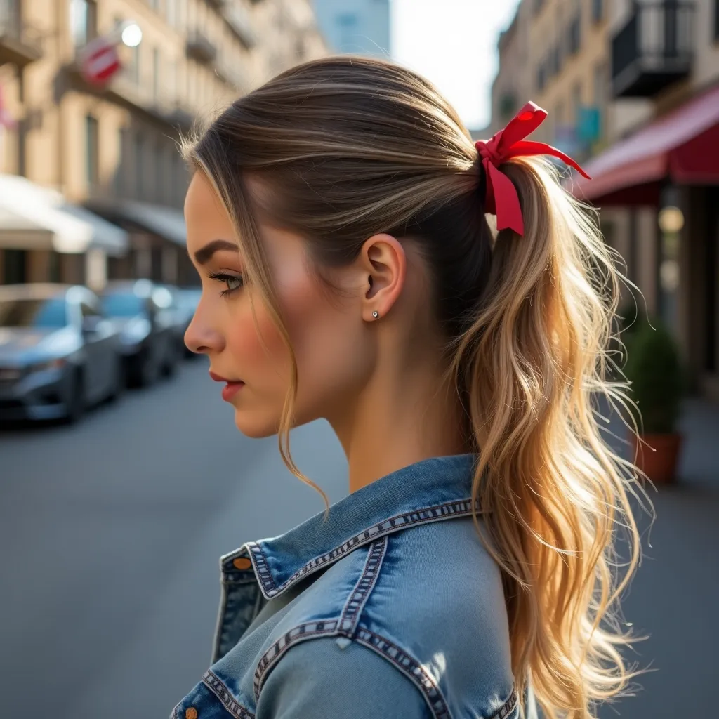 Half-Up, Half-Down Ribbon Bow