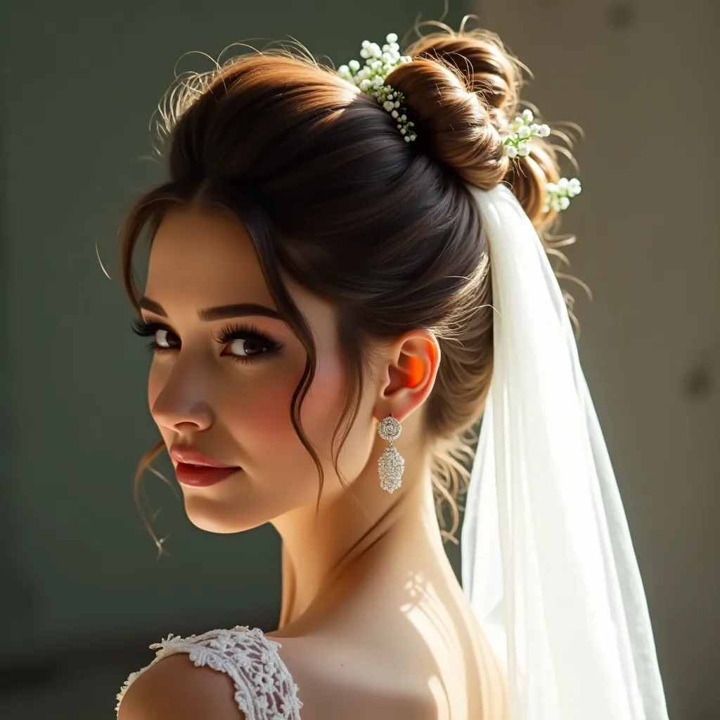 High Bun with Veil