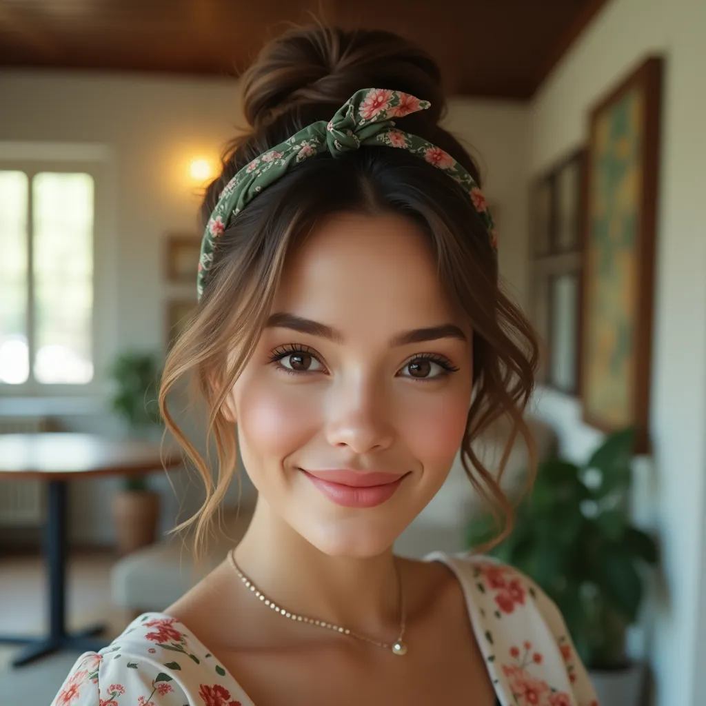 The Headband with Loose Bun
