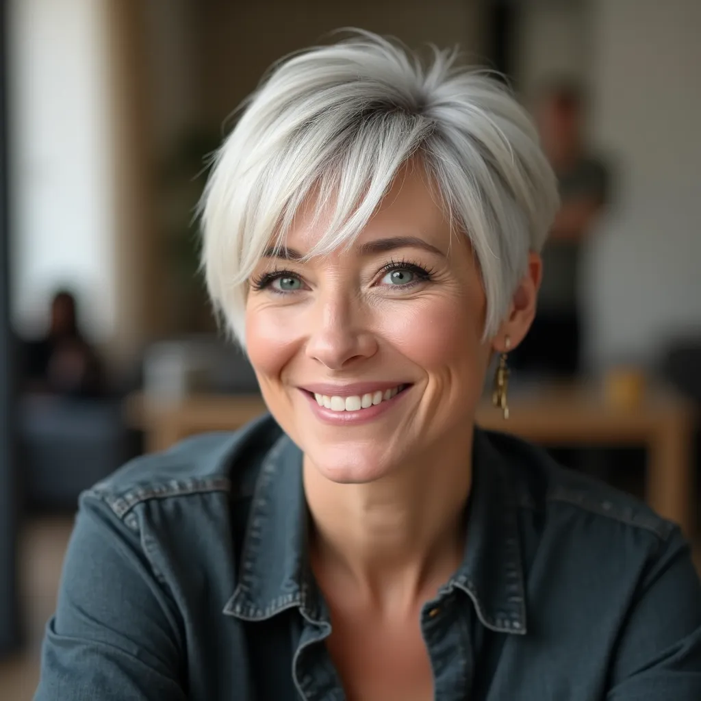 Pixie Cut with Side Bangs