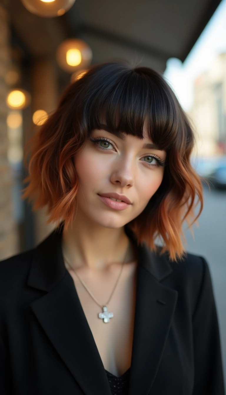 Asymmetric Bob with Choppy Bangs