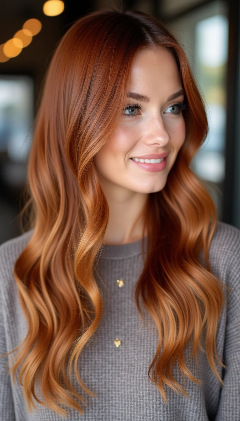 Copper and Honey Blonde Balayage
