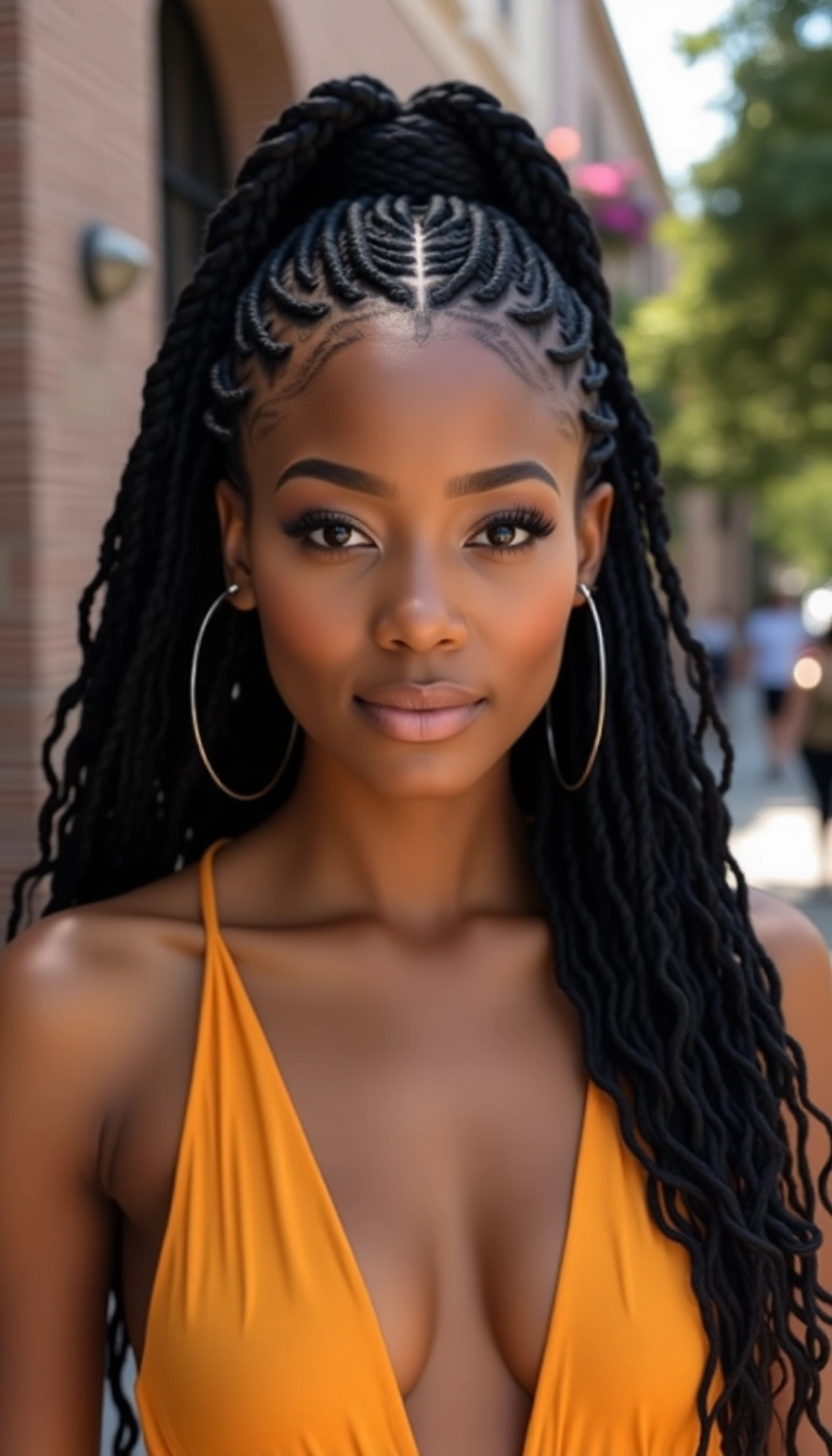 Feed-in Braid Half Up Half Down