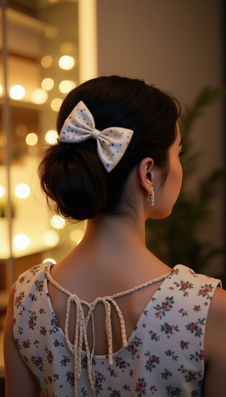 Bow Clip with Short Hair