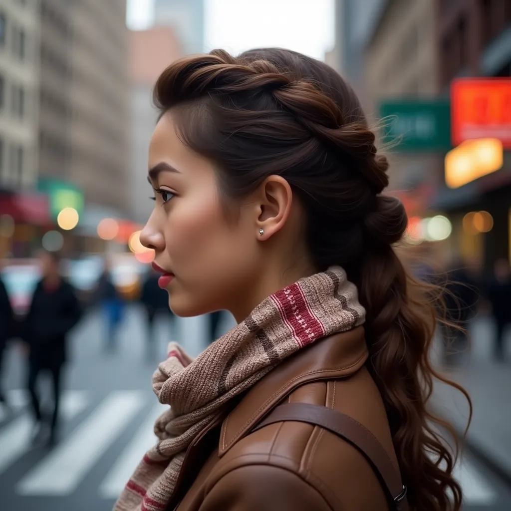 Side Braid Scarf