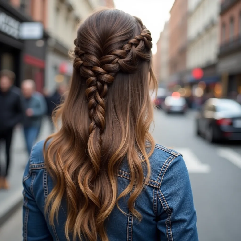 Half Up Waterfall Braid