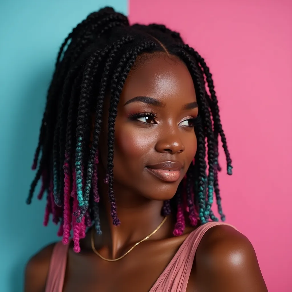 Locs with Colorful Tips