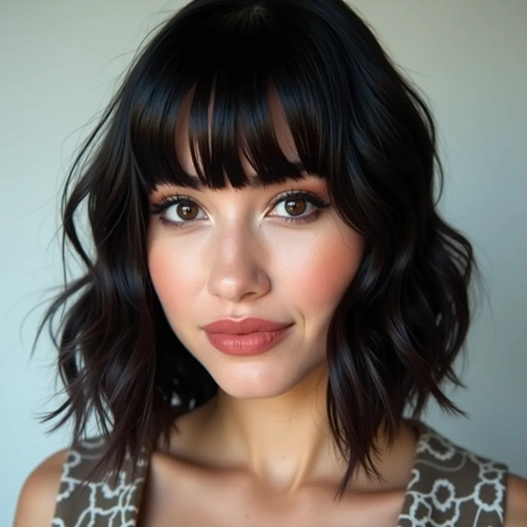 Chin-Length Bob with Blunt Bangs
