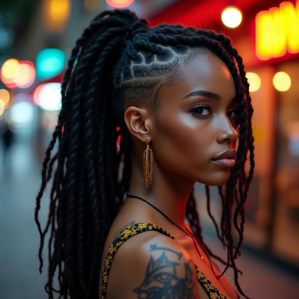 Shaved Side with Dreadlocks