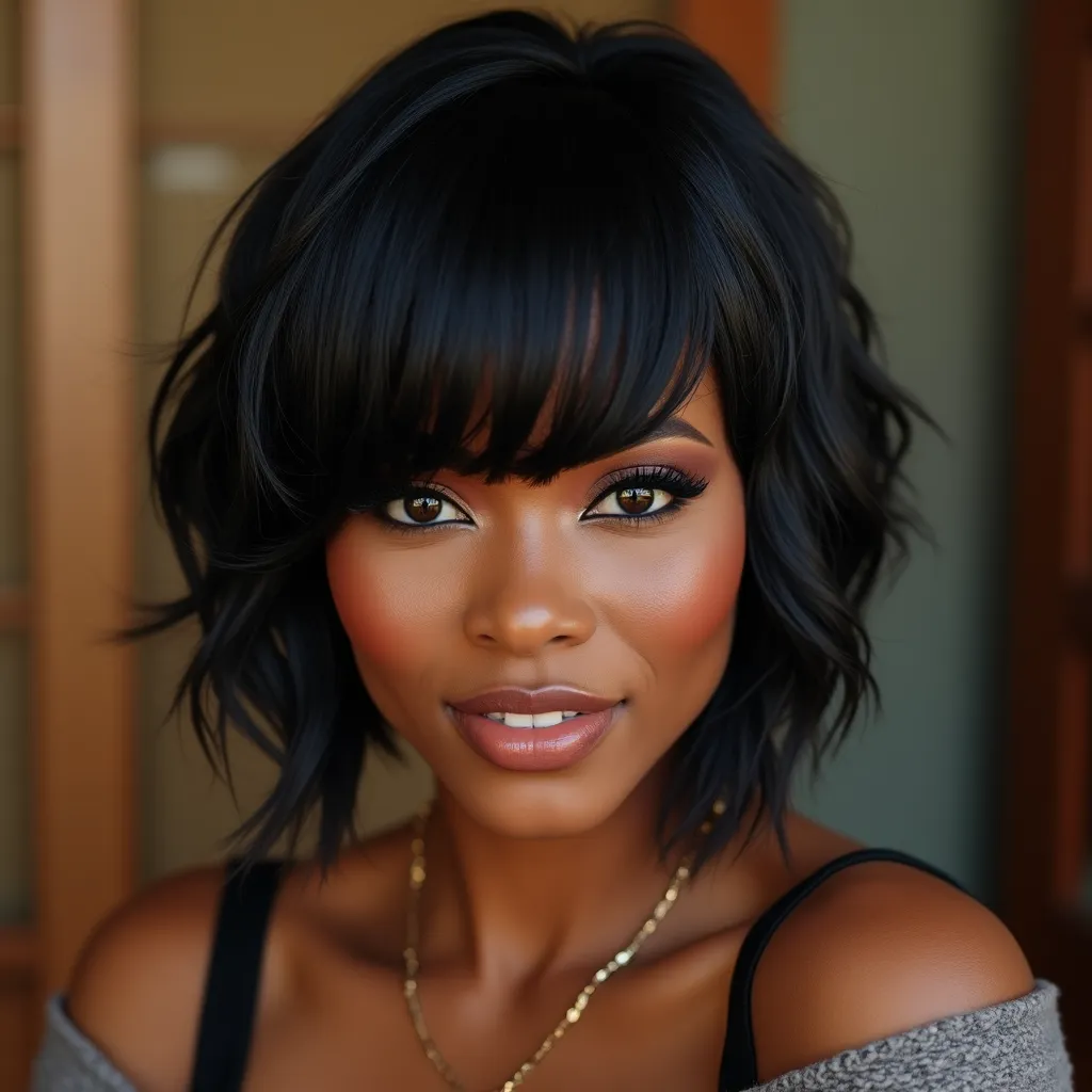 Asymmetrical Bob with Bangs