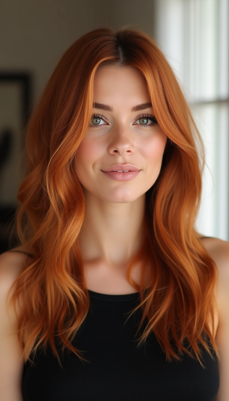 Copper Hair with Blonde Front Highlights