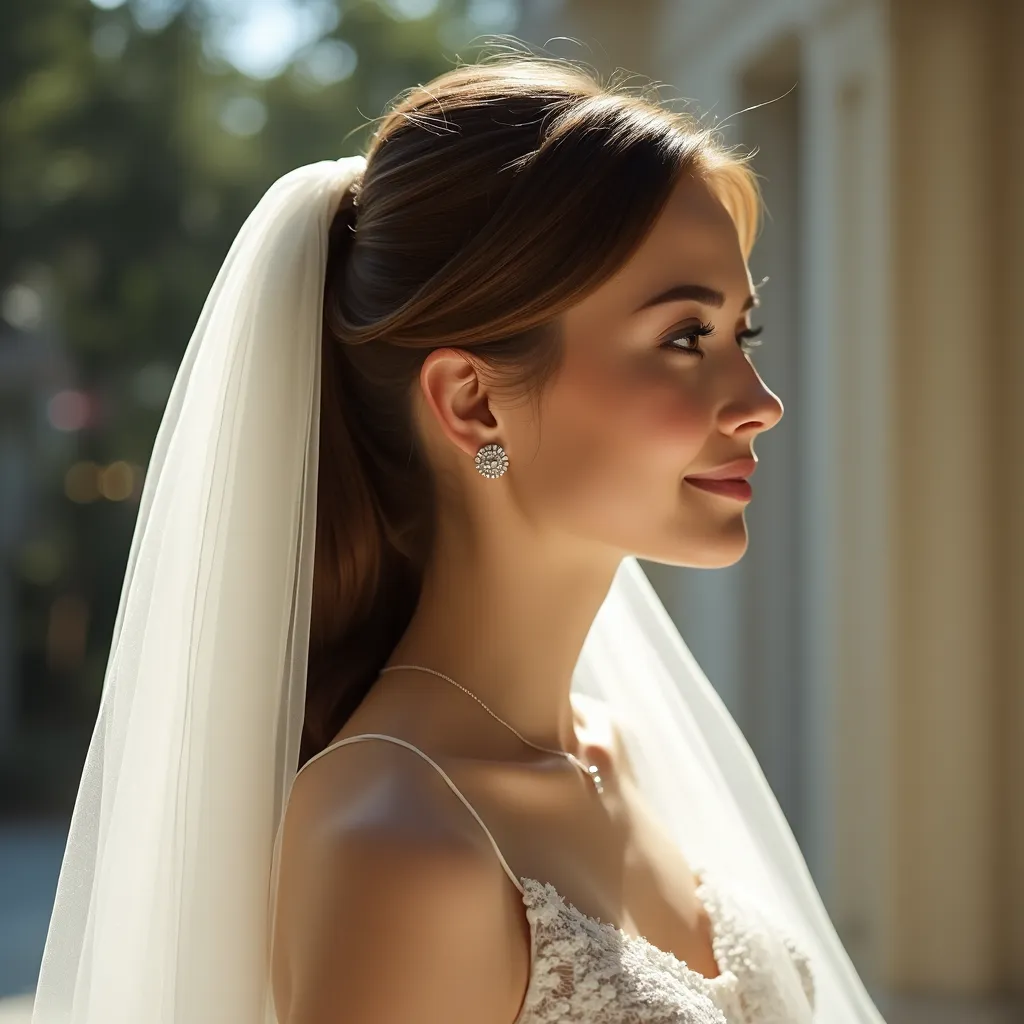 Ponytail with Veil