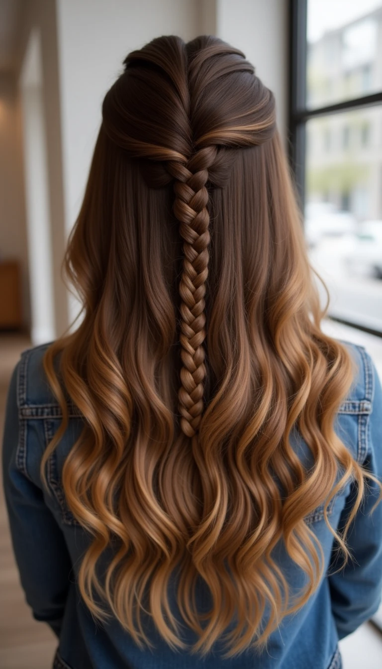 Honey Brown Balayage Hairstyles Ideas: The Braided Beauty