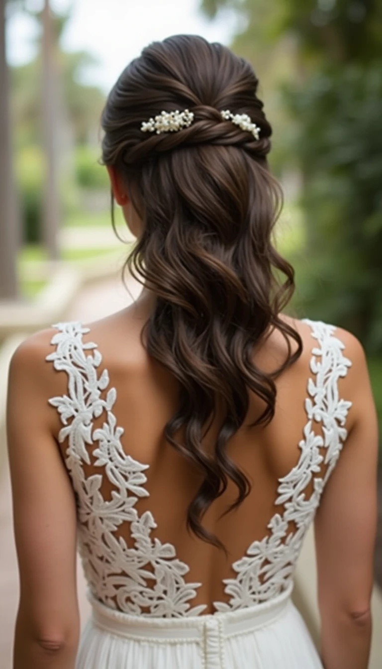 Cascading Loose Waves Bridesmaid Hair Updo: A Dreamy Finish