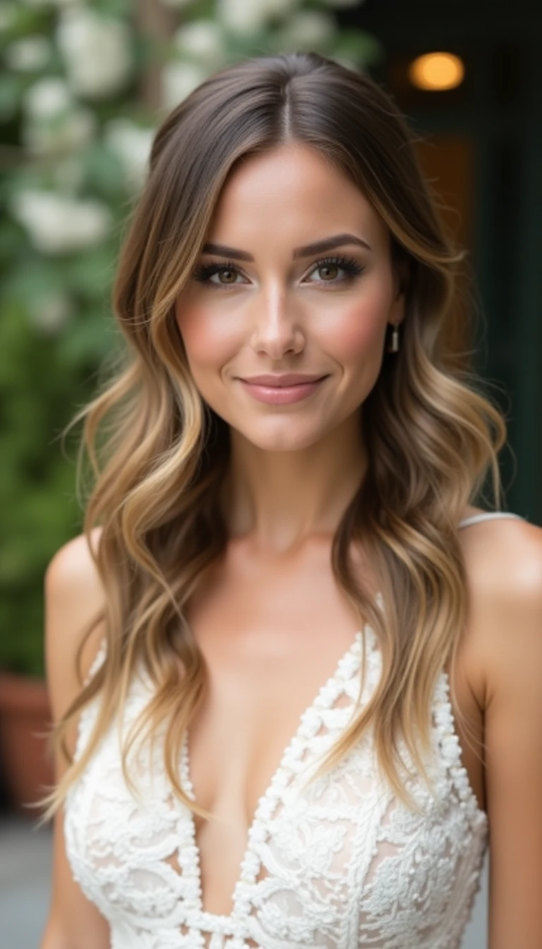 Chic Half-Up Half-Down: The Perfect Wedding Guest Hairstyles Medium Balance