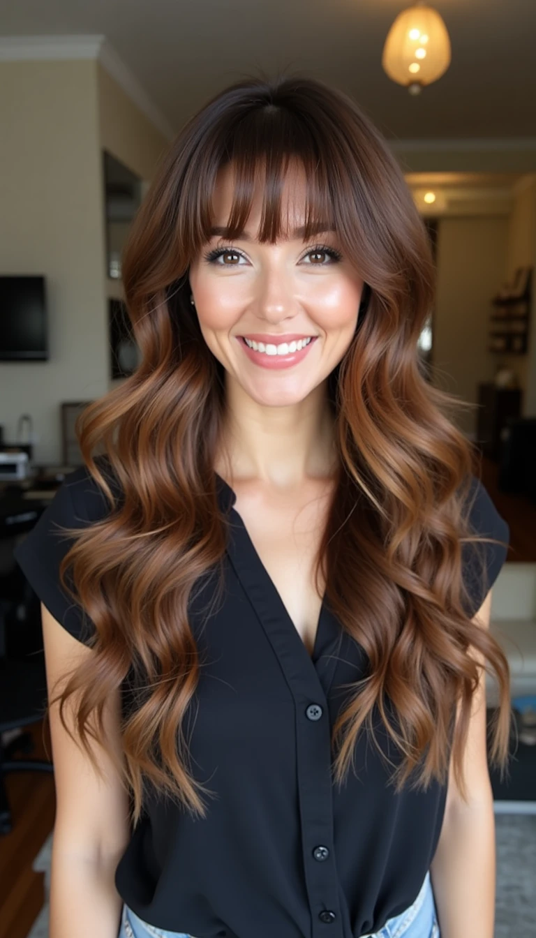 Honey Brown Balayage Hairstyles Ideas: The Bold Lob